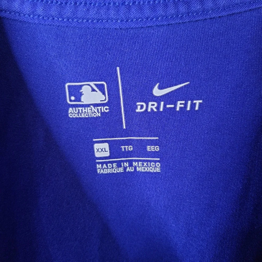 Nike Los Angeles Dodgers Shirt Mens XXL Blue Dri-Fit Baseball Tee‎ MLB Authentic